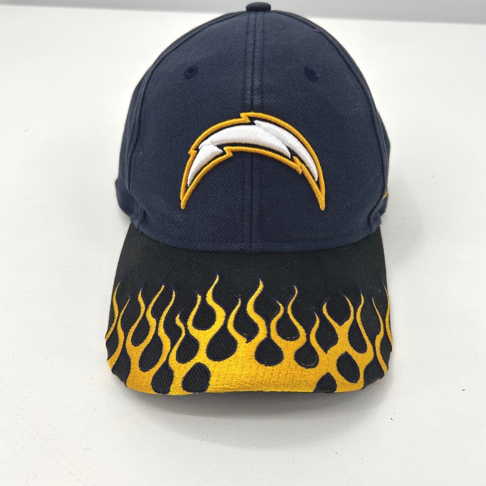 Reebok NFL San Diego Chargers Hat Flame Brim Adjustable Cap Y2K Football